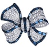 image:imageRhinestone Bow Collar Brooch Crystal Bow Brooch Pin Vintage Blue Sparkling lapel Pin Crystal Collar Pin Ribbon Bow Brooch Badge Clothing Accessory Womens Jewelry Gift