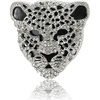 image:imageVintage Shiny Rhinestone Leopard Head Brooches for Women Unisex Animal Pins Casual Accessories GiftsSilverSmall