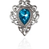image:imageVintage Silver Color Mens Brooches for Women Lovely Water Drop Badge Flame Crystal Brooch Lapel Pins Fashion JewelrySilverSapphire Blue