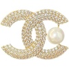 image:imageWomen rhinestone faux pearl brooch elegant crystal lapel pin alloy decorative brooch for coat blazer dressGold