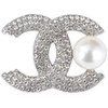 image:imageWomen rhinestone faux pearl brooch elegant crystal lapel pin alloy decorative brooch for coat blazer dressSilver