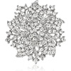 image:imageWomens Flowershape Statement Brooch Pin Crystal Brooch for WomenClear