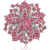 image:imageWomens Flowershape Statement Brooch Pin Crystal Brooch for WomenPink Silvertone