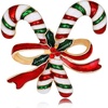 image:imagecoadipress Christmas Brooch Pins for Women Cute Crystal Christmas Tree Snowflake Reindeer Jingle Bell Animal Candy Bow Brooches Xmas Holiday Party GiftsCandy Cane