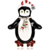 image:imagecoadipress Christmas Brooch Pins for Women Cute Crystal Christmas Tree Snowflake Reindeer Jingle Bell Animal Candy Bow Brooches Xmas Holiday Party GiftsPenguin