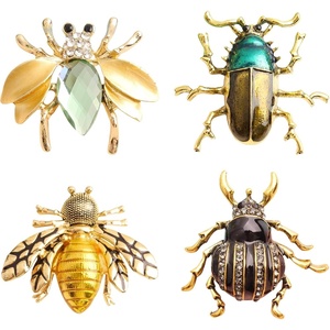 image:image412 PCS 4 Pattern Insects Brooches Lapel Pins Crystal Insect Themed Insect Brooches for WomenModern