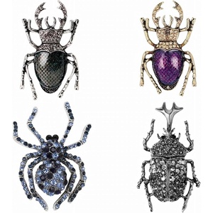 image:image4Pcs Rhinestone Insect Brooch Set for WomenColor A