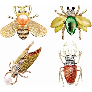 image:image4Pcs Rhinestone Insect Brooch Set for WomenColor B