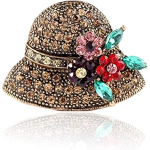 image:imageComelyjewel Rhinestone Brooch Pins for Women Hat Jewelry Brooch Pins Durable and UsefulRetro Gold