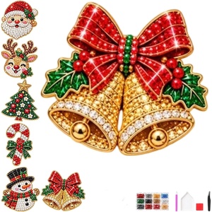 image:imageDIY Christmas Diamond Brooch Kit with 6 Designs Christmas Pins AB