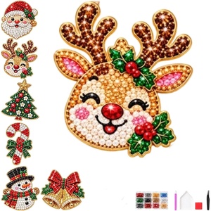 image:imageDIY Christmas Diamond Brooch Kit with 6 Designs Christmas Pins AC