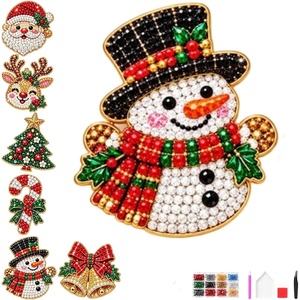image:imageDIY Christmas Diamond Brooch Kit with 6 Designs Christmas Pins AD