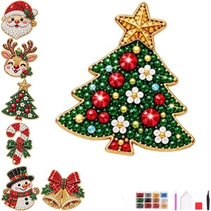 image:imageDIY Christmas Diamond Brooch Kit with 6 Designs Christmas Pins AE
