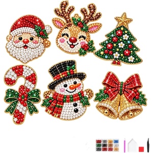image:imageDIY Christmas Diamond Brooch Kit with 6 Designs Christmas Pins ASET