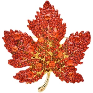 image:imageDreuyet Maple Leaf Brooch Pin For Women Fall Thanksgiving Crystal Colorful Maple Leaf Lapel Pin Party Prom Wedding Thanksgiving Jewelry Giftmaple leaves A