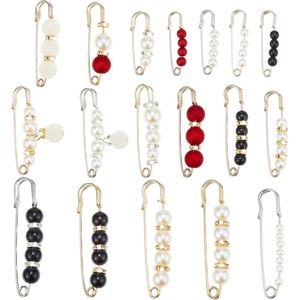 image:imageHicarer 18 Pcs Pearl Safety Pin Brooches for Women Clothing Vintage StyleRetro