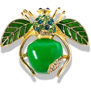 image:imageRhinestone Crystal Bee Pin Brooch Statement Imitation Pearls Bee Brooch Shiny Rhinestone Beaded Insect Pin Jewelry Vintage Clothes DecorationGreen Apple
