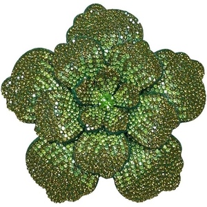 image:imageRhinestone Flower Brooch Pin for Women Men Elegant Sparkly Crystal Camellia Floral Lapel Pins Shawl Dress Suit Clothes Accessories Wedding Party Fashion Jewelry 105mmOlive Green
