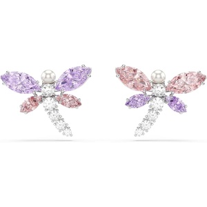 image:imageSwarovski x Ariana Grande Official Dragonfly Motif Jewelry Collection Brooch Pendant Necklace Earrings Mixed Cut Multicolored Stones Rhodium FinishMulticolored Stud Earrings