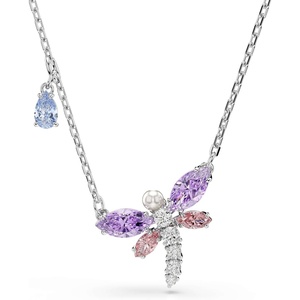 image:imageSwarovski x Ariana Grande Official Dragonfly Motif Jewelry Collection Brooch Pendant Necklace Earrings Mixed Cut Multicolored Stones Rhodium FinishMulticolored Pendant Necklace
