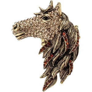 image:imageSzxc Jewelry Womens Crystal Big Horse Brooch Pendant Necklacegold