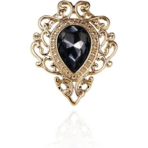 image:imageVintage Silver Color Mens Brooches for Women Lovely Water Drop Badge Flame Crystal Brooch Lapel Pins Fashion JewelryGold Grey