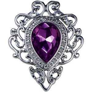 image:imageVintage Silver Color Mens Brooches for Women Lovely Water Drop Badge Flame Crystal Brooch Lapel Pins Fashion JewelryPurple
