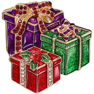 image:imagecoadipress Christmas Brooch Pins for Women Cute Crystal Christmas Tree Snowflake Reindeer Jingle Bell Animal Candy Bow Brooches Xmas Holiday Party GiftsGifts