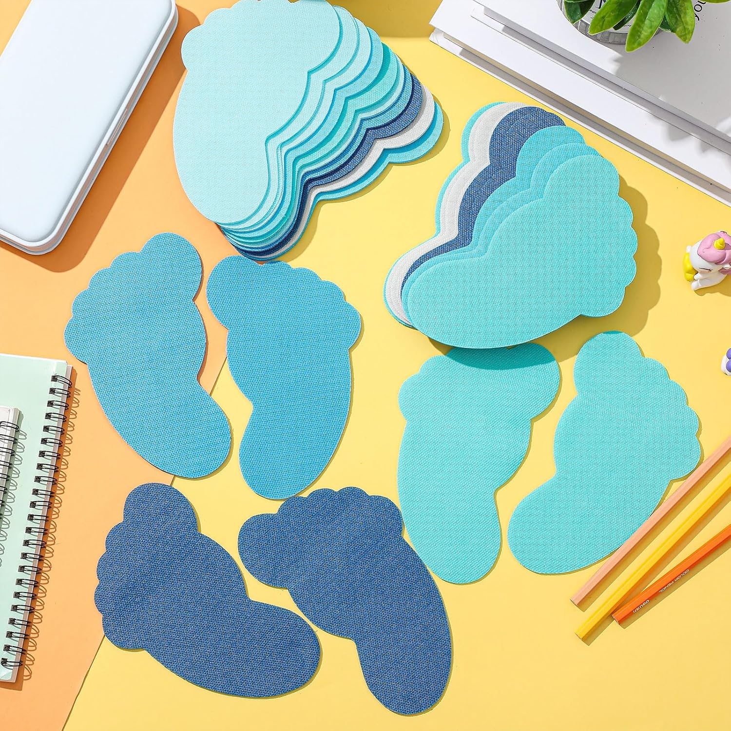 image:imageOutus 48 Pcs Carpet Foot Spots Markers for Classroom Floor Classic ColorBlue Series