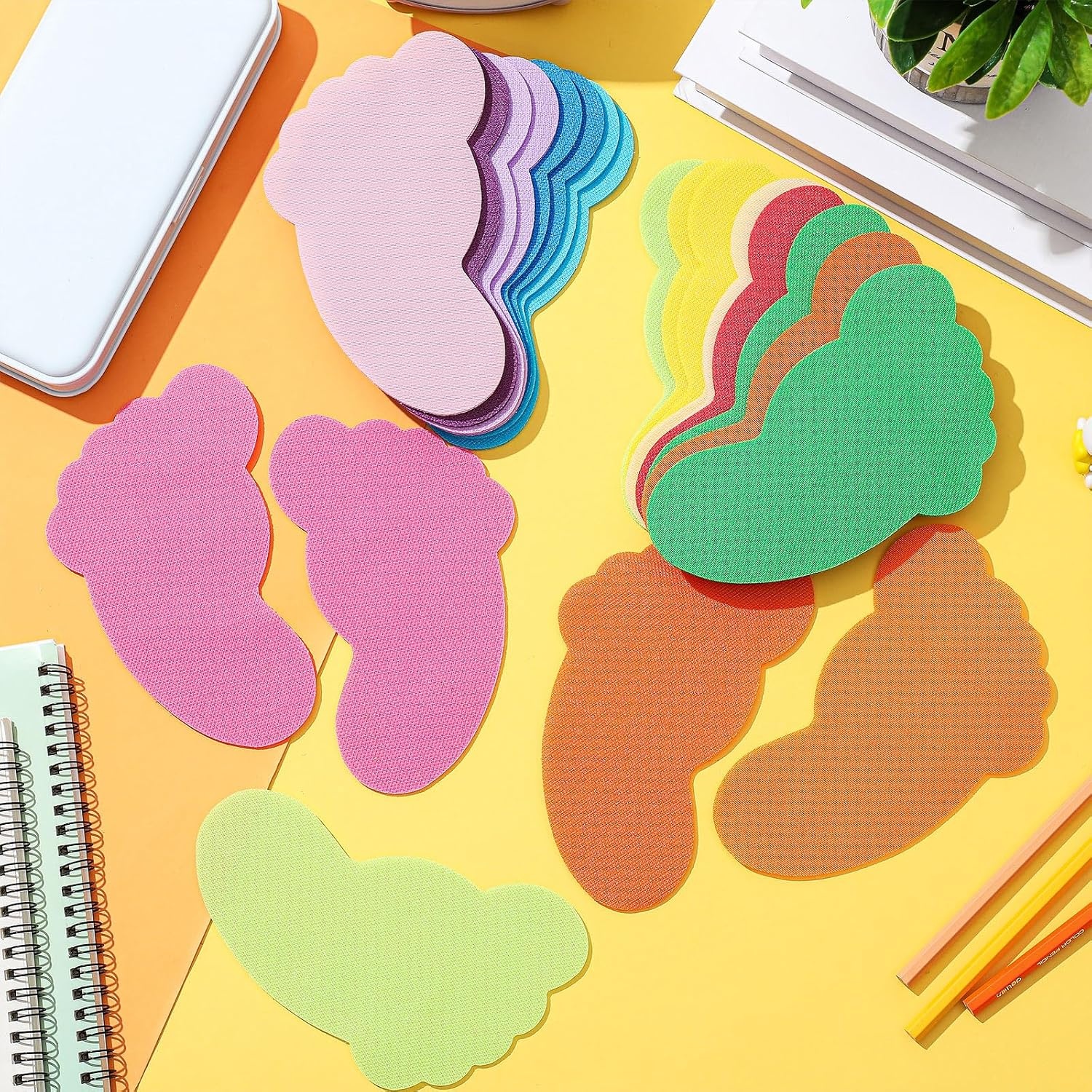 image:imageOutus 48 Pcs Carpet Foot Spots Markers for Classroom Floor Classic ColorRainbow Color