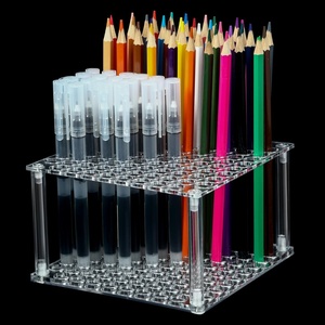 image:imageOutus 96 Holes Pencil Brush Holder Acrylic Paintbrush Holders ClearClear