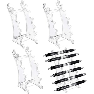 image:imageOutus Set of 4 Acrylic Pen Display Stand 6 Slots Holder for Makeup Brush