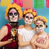 image:image100 Pieces Day of The Dead Treat Bags Black Da de Los Muertos Cellophane Plastic Candy Goodie Bags with 100 Silver Twist Ties for Halloween Decorations Day of The Dead Party Supplies