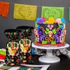image:image100 Pieces Day of The Dead Treat Bags Black Da de Los Muertos Cellophane Plastic Candy Goodie Bags with 100 Silver Twist Ties for Halloween Decorations Day of The Dead Party Supplies