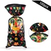 image:image100 Pieces Day of The Dead Treat Bags Black Da de Los Muertos Cellophane Plastic Candy Goodie Bags with 100 Silver Twist Ties for Halloween Decorations Day of The Dead Party Supplies