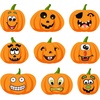 image:image60 Halloween Pumpkin Face Sheets Stickers Lantern Pumpkin Decoration Stickers for Halloween Mini Birthday Party SuppliesPurple and Green
