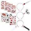 image:imageOutus 3 Pcs Scary Halloween Headband Set with 7 Fake Stickers