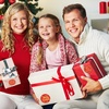 image:imageOutus 500 Merry Christmas Sticker Circle Label 14 Transparent and SilverRed