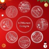image:imageOutus 500 Merry Christmas Sticker Circle Label 14 Transparent and SilverTransparent With Silver