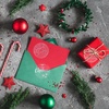 image:imageOutus 500 Merry Christmas Sticker Circle Label 14 Transparent and SilverTransparent With Silver