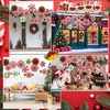image:imageOutus 12 Pcs Candy Hanging Fans Party Decorations Pink SwirlRed and White