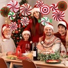 image:imageOutus 12 Pcs Candy Hanging Fans Party Decorations Pink SwirlRed and White