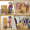 image:imageOutus 8 Pcs Hay Bales Boxes Decor with Wooden Wagon Wheels Fake Hay Stack