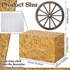 image:imageOutus 8 Pcs Hay Bales Boxes Decor with Wooden Wagon Wheels Fake Hay Stack