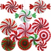 image:imageOutus 12 Pcs Candy Hanging Fans Party Decorations Pink SwirlRed and White
