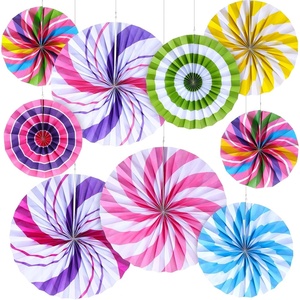 image:imageOutus 18 Pcs Hanging Paper Fans Candy Themed Party DecorationsClassic18