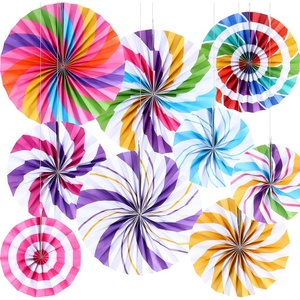 image:imageOutus 18 Pcs Hanging Paper Fans Candy Themed Party DecorationsClassic9