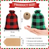 image:imageOutus 81 Pcs Christmas Buffalo Plaid Drawstring Gift Bags with Tags173