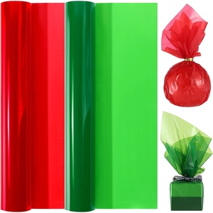image:image2 Rolls Christmas Cellophane Wrap Roll 492 ft X119 in Red Green Wrap