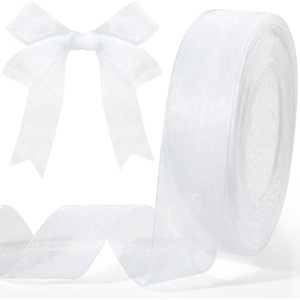 image:imageOutus Red Sheer Organza Ribbon 16 Inch 49 Yards Chiffon RibbonWhite